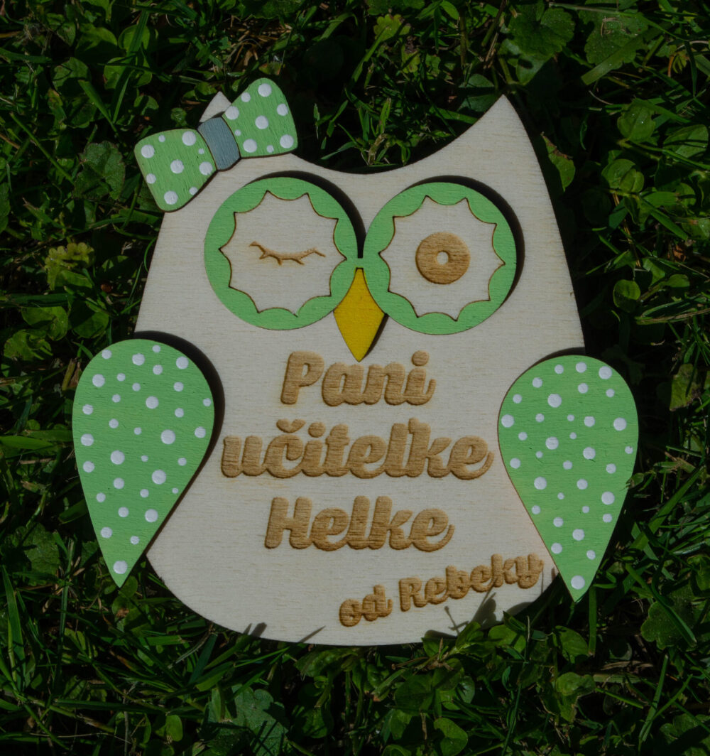 Magnetka sovička pre pani učiteľku