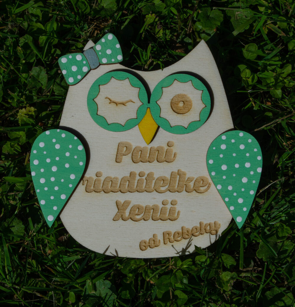 Magnetka sovička pre pani učiteľku