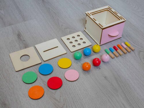Montessori drevená vkladačka 3v1