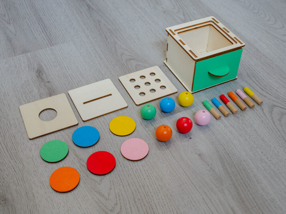 Montessori drevená vkladačka 3v1