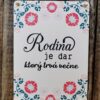 Drevená tabuľka Rodina s potlačou na zavesenie